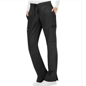 Cherokee Workwear Revolution 5-Pocket STRETCH Drawstring Cargo Black Scrub Pants